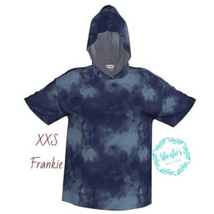 LuLaRoe Frankie Blue Tie-Dye Hoodie Shirt
